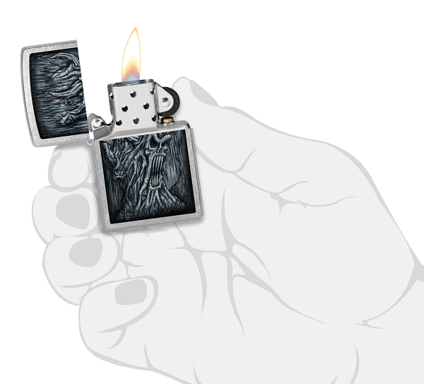 Zippo Horror Skull Tree, Street Chrome Lighter #48681