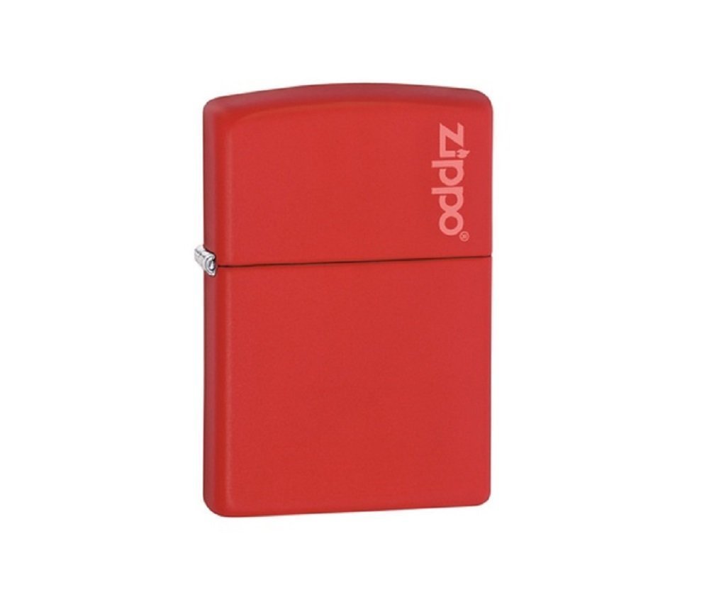 Zippo Red Matte Lighter, w/ Logo, Regular Classic #233ZL