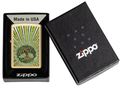 Zippo Tree of Life, High Polish Brass Fusion Lighter #48391