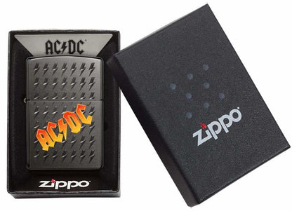 Zippo AC/DC Rock Band, Gray Glossy Finish, Genuine Windproof Lighter #49014