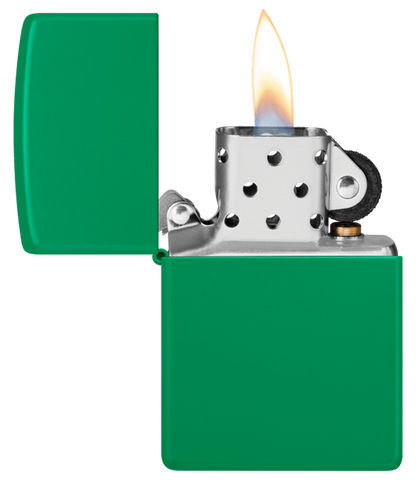 Zippo Classic Grass Green Matte Base Model Lighter #48629