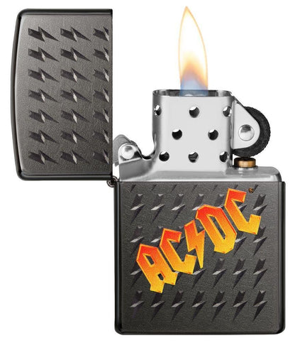 Zippo AC/DC Rock Band, Gray Glossy Finish, Genuine Windproof Lighter #49014