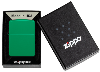 Zippo Classic Grass Green Matte Base Model Lighter #48629