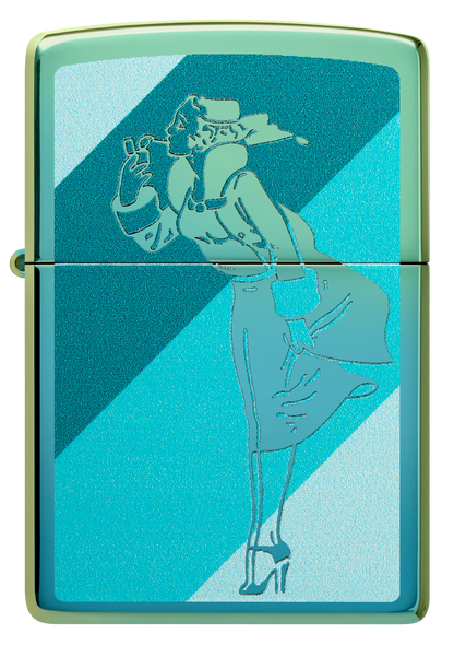 Zippo Windy Girl, High Polish Teal Lighter #48457