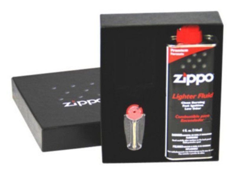 Zippo Fuel Fluid + Flints Kit Gift Box Lighter, For Regular Windproof #50R