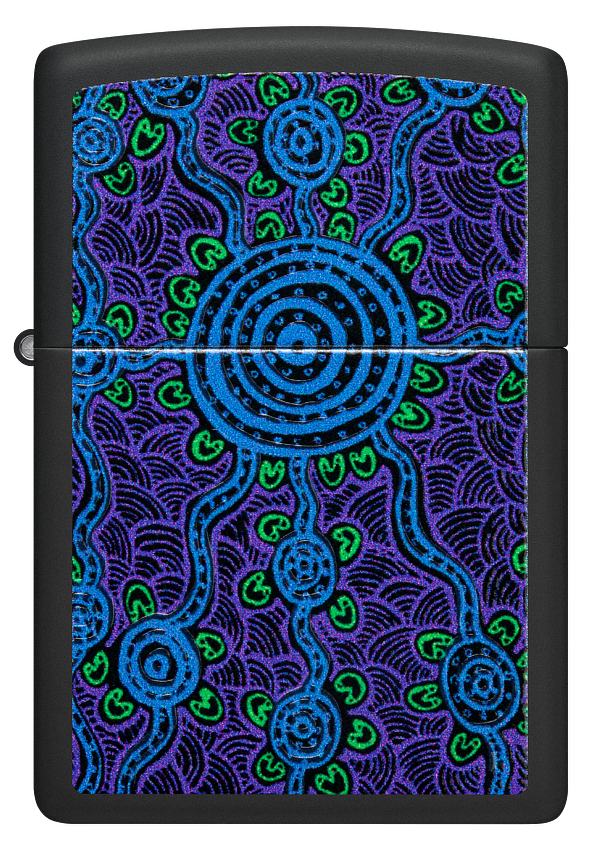 Zippo John Smith Gumbula Black Light Design, Black Matte Lighter #48625