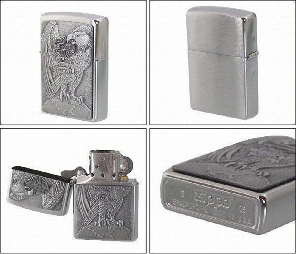 Zippo Harley Davidson Eagle & Globe Emblem Genuine Windproof Lighter #200HD.H231