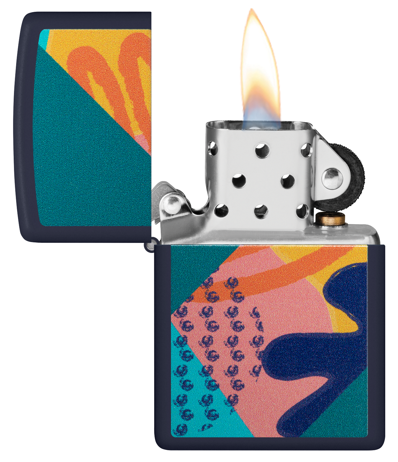 Zippo Funky Pattern Color Image Design, Navy Matte Lighter #48417