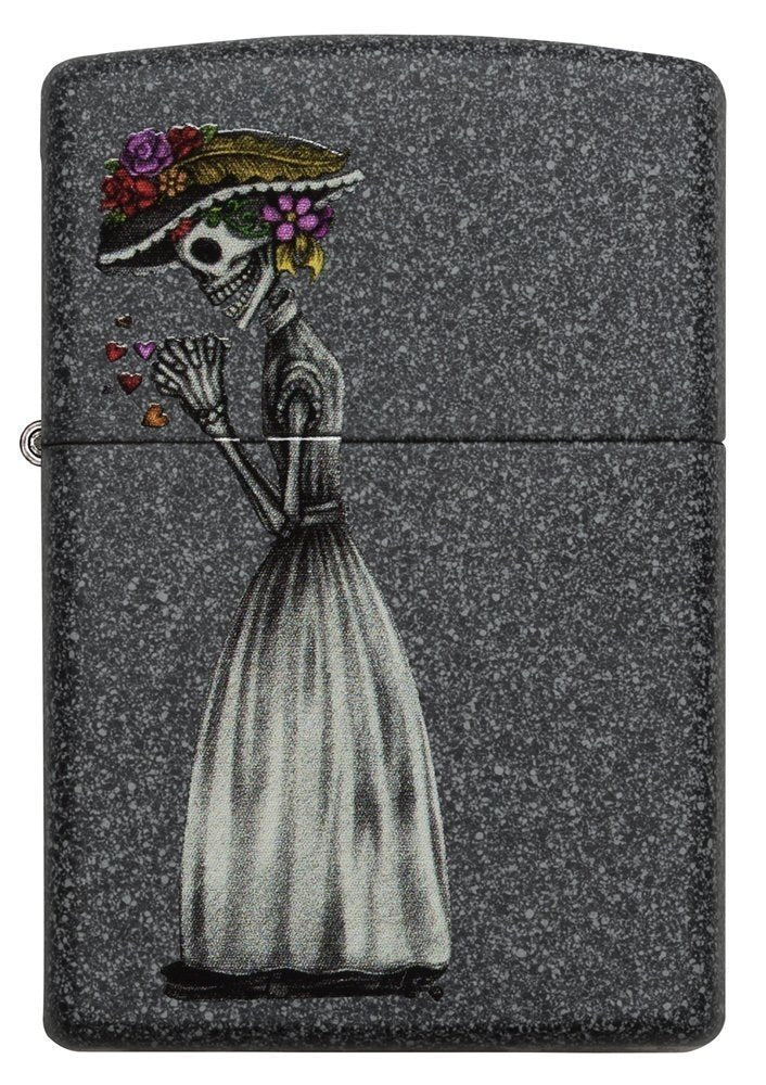 Zippo Day Of Dead Skulls Lighter Set, Iron Stone #28987