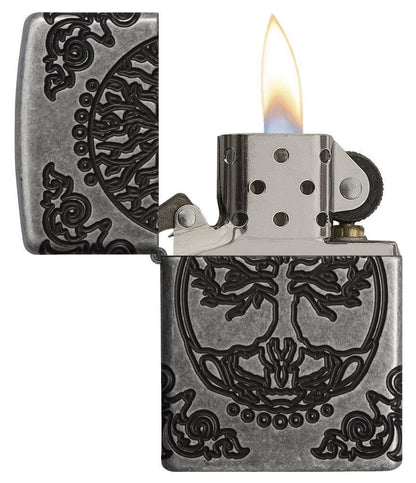 Zippo Armor Tree Of Life Lighter, Antique Silver Finish #29670