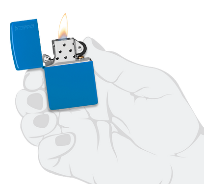 Zippo Classic Sky Blue Matte with Logo Base Model Lighter #48628ZL