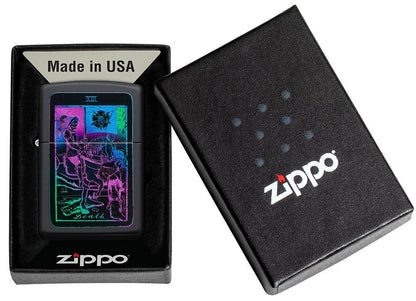 Zippo Knight on Horse Black Light Black Matte Windproof Lighter #49698