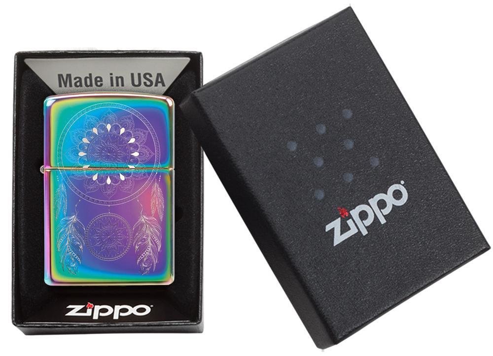 Zippo Mandala Dream Catcher, Engraved, Spectrum Finish, Genuine Lighter #49023