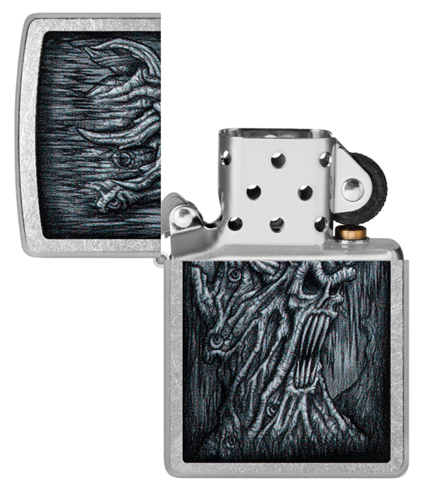 Zippo Horror Skull Tree, Street Chrome Lighter #48681