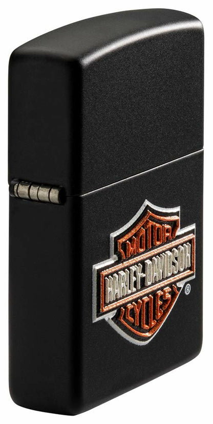 Zippo Harley Davidson Emblem Black Matte Finish Genuine Windproof Lighter #49196