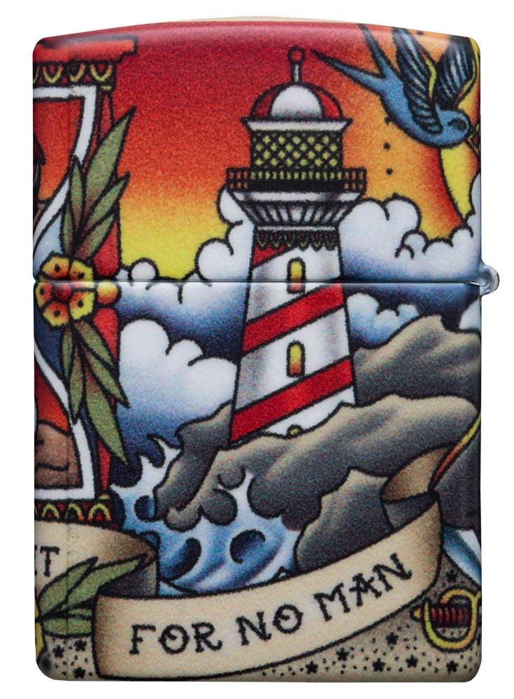 Zippo Nautical Tattoo 540° Design, Colorful Windproof Lighter #49532