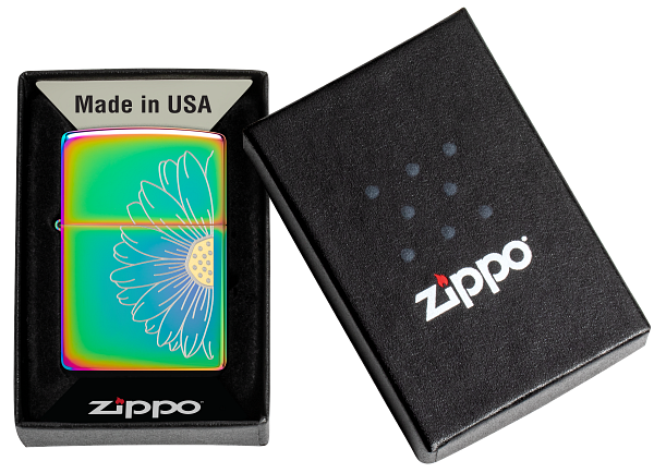 Zippo Flower Laser Two-Tone Design, Multi Color Lighter #48668