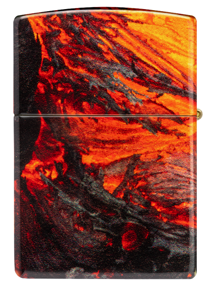 Zippo Fire Lava Flow 540 Design, Tumbled Brass Lighter #48622