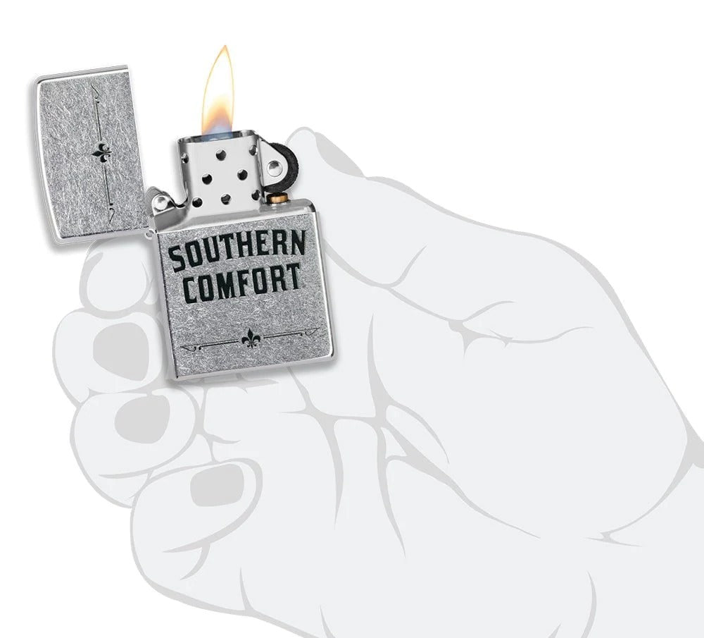 Zippo Southern Comfort Design, Street Chrome Finish Windproof Lighter #49824