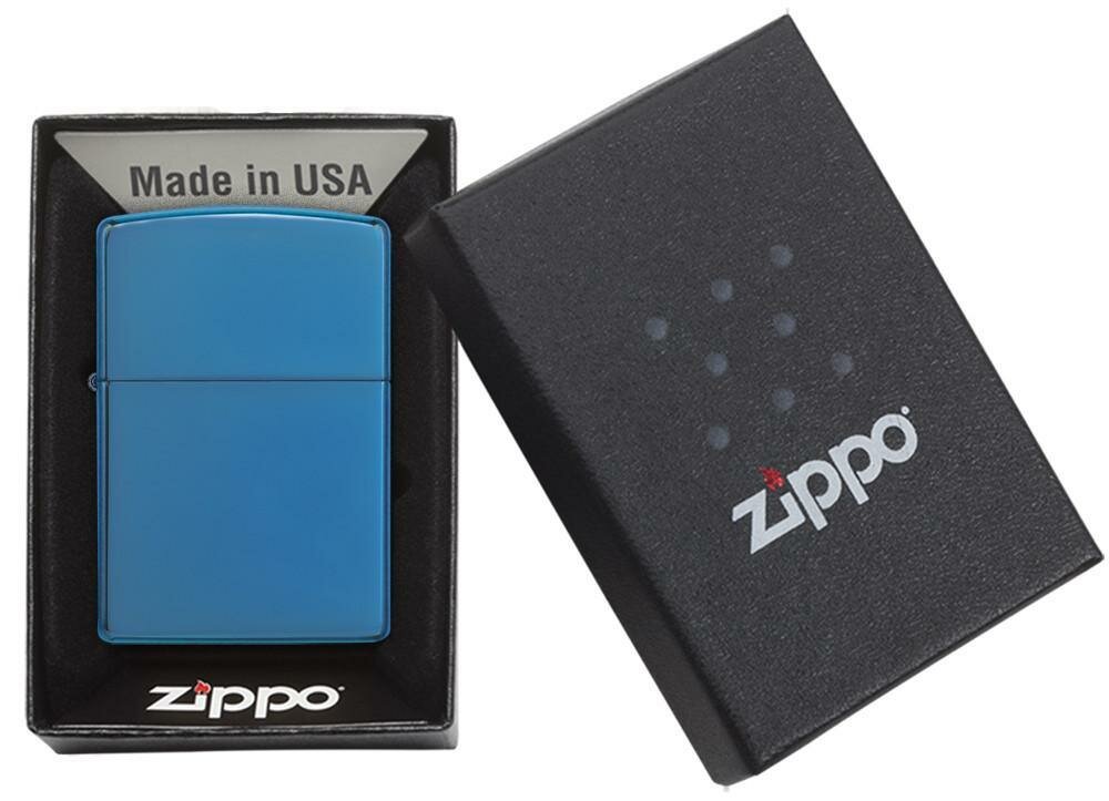 Zippo Classic High Polish Blue, Sapphire, Genuine Zippo Windproof Lighter #20446