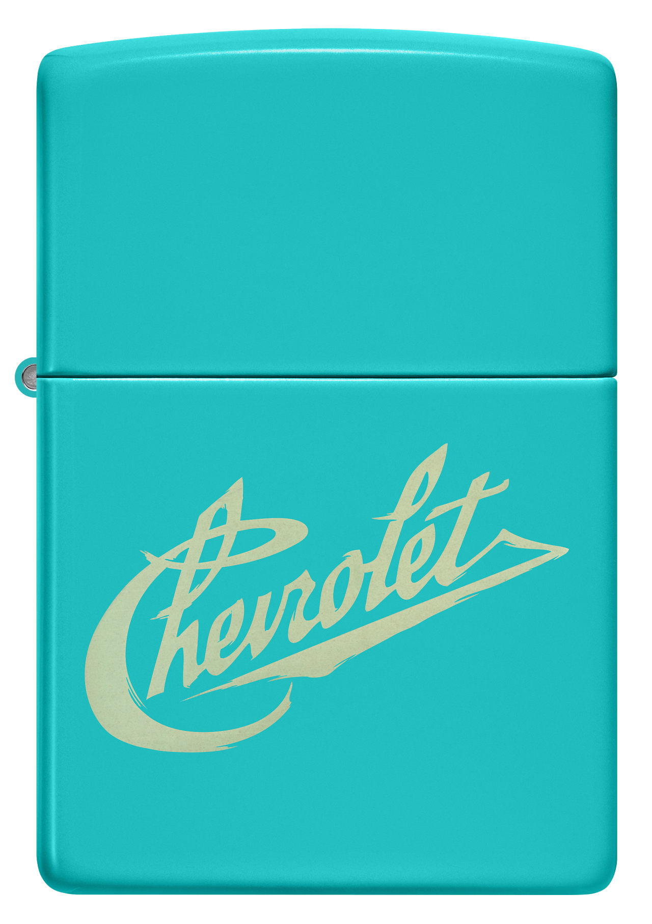 Zippo Chevrolet Flat Turquoise Design, Laser Engrave Lighter #48399