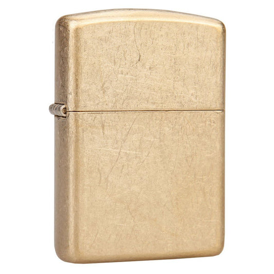 Zippo Armor Lighter, Tumbled Brass Finish, Windproof #28496