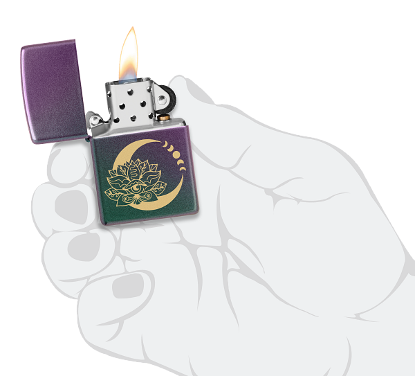 Zippo Lotus Flower Design, Iridescent Design Lighter #48587