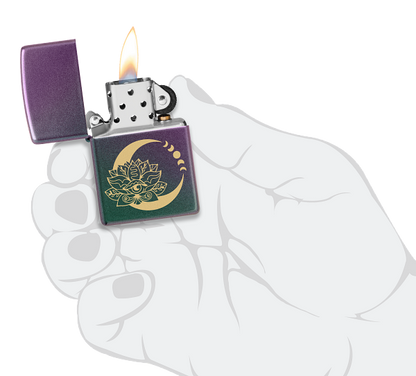 Zippo Lotus Flower Design, Iridescent Design Lighter #48587