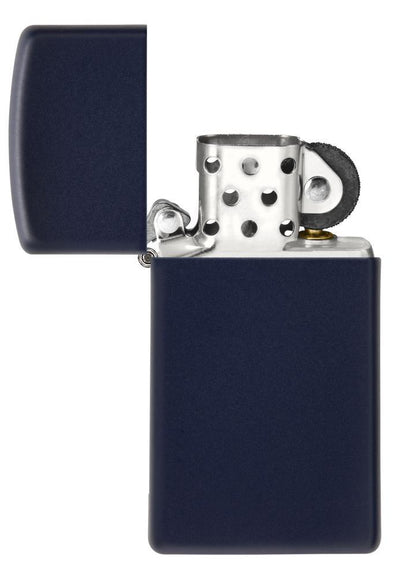 Zippo Slim Navy Blue Matte Windproof Lighter, Original Box, Made in USA #1639