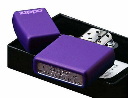 Zippo Purple Matte w/ Logo Lighter, Regular Classic #237ZL