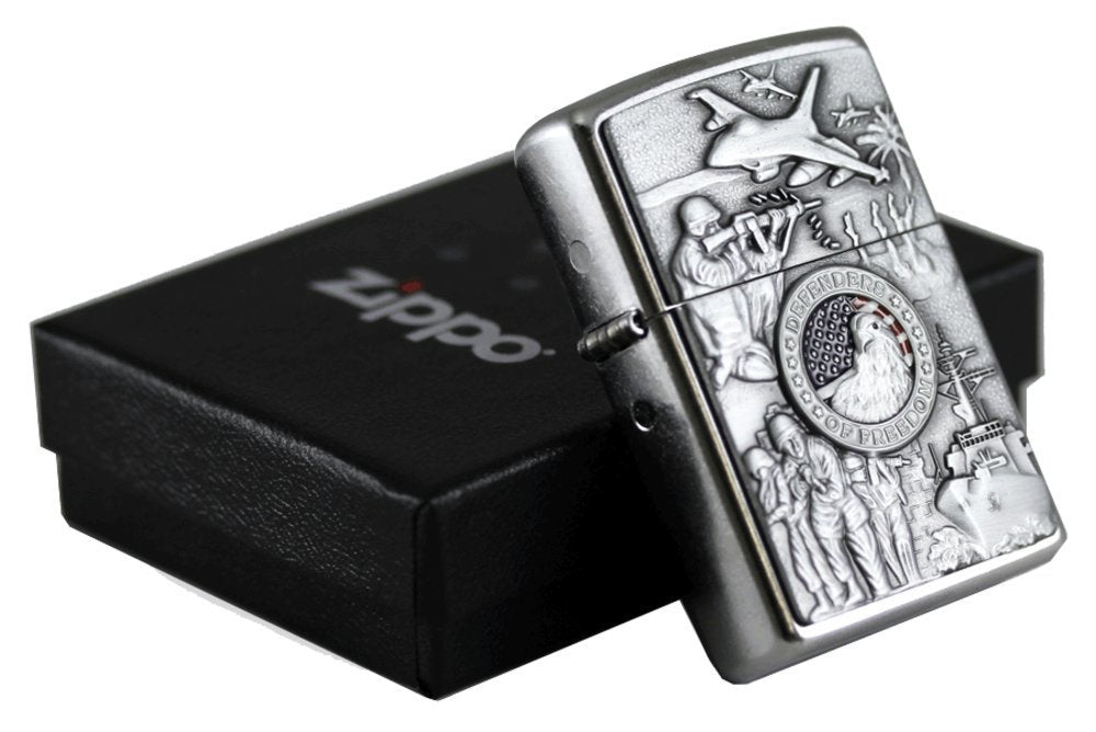 Zippo Joined Forces Emblem Lighter Street Chrome #24457