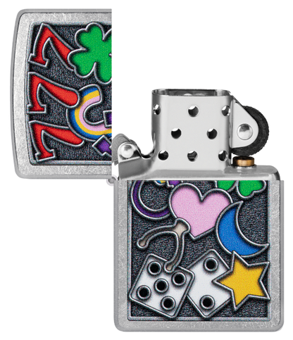 Zippo Casino Vibes Color Image Design, Street Chrome Lighter #48682