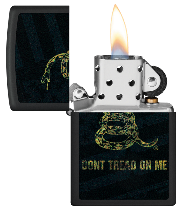 Zippo Dont Tread On Me Design, Black Matte Lighter #48553