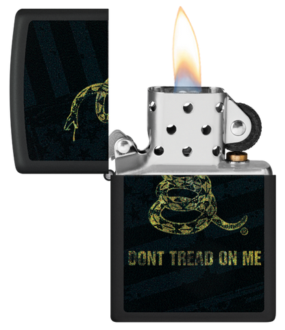 Zippo Dont Tread On Me Design, Black Matte Lighter #48553