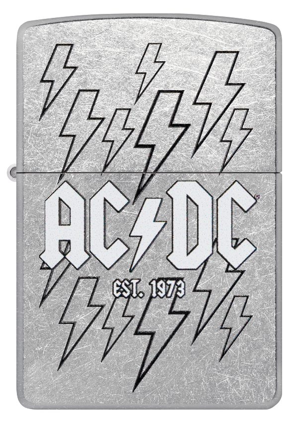 Zippo AC/DC Lightning Bolt Design, Street Chrome Lighter #48641