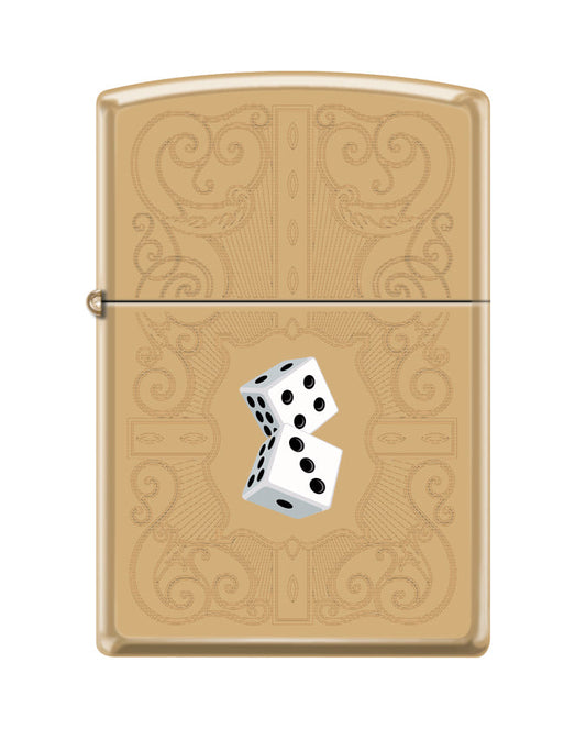 Zippo Dazzling Dice Casino Design, High Polish Brass Lighter #254B-095794