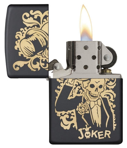 Zippo Bronze Joker Lighter, Black Matte #29632