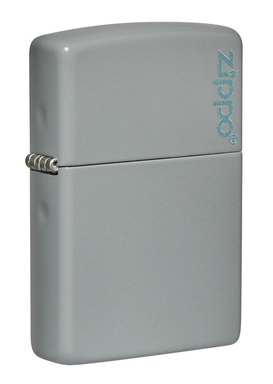 Zippo Flat Grey Base Model with Zippo Logo, Windproof Lighter #49452ZL