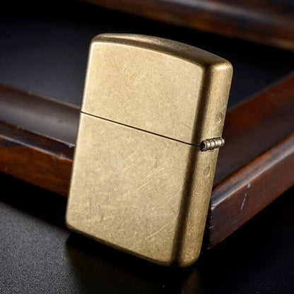 Zippo Armor Lighter, Tumbled Brass Finish, Windproof #28496