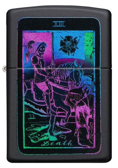 Zippo Knight on Horse Black Light Black Matte Windproof Lighter #49698