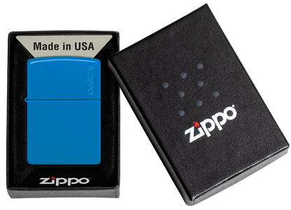 Zippo Classic Sky Blue Matte with Logo Base Model Lighter #48628ZL