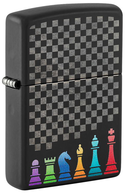 Zippo Chess Pieces Design, Black Matte Lighter #48662