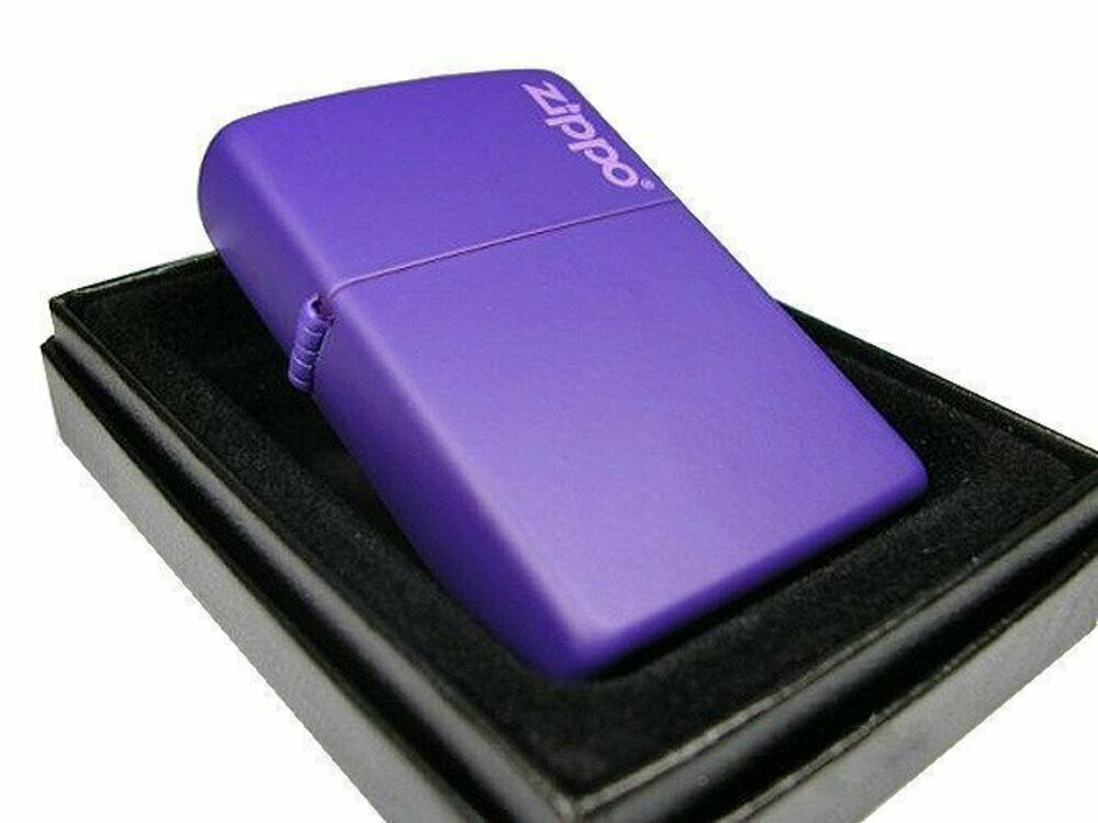 Zippo Purple Matte w/ Logo Lighter, Regular Classic #237ZL