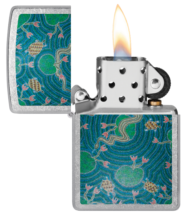 Zippo John Smith Gumbula Turtles Design, Street Chrome Lighter #48626