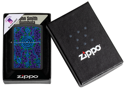 Zippo John Smith Gumbula Black Light Design, Black Matte Lighter #48625