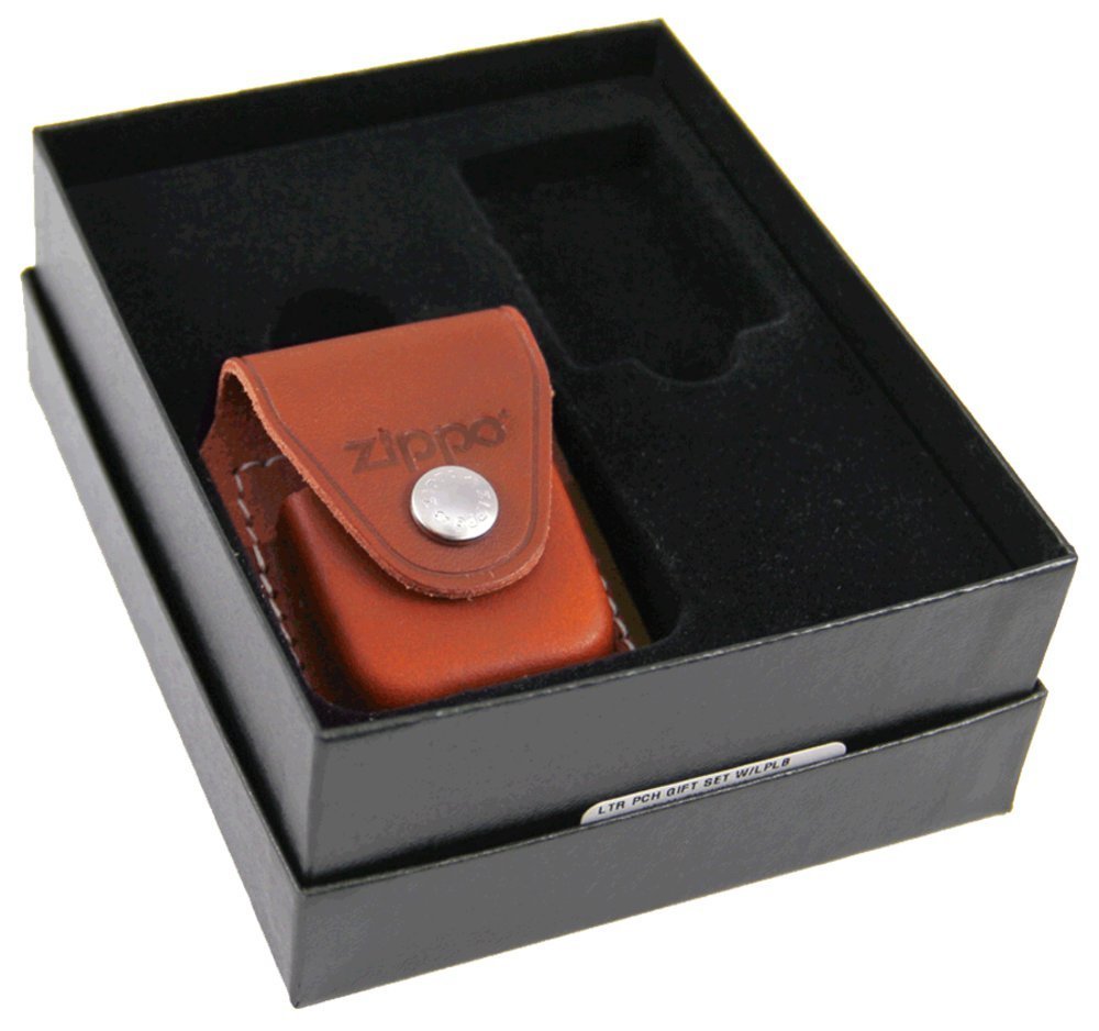 Zippo Belt Loop Brown Leather Pouch Gift Set for Lighter #LPGS-LPLB