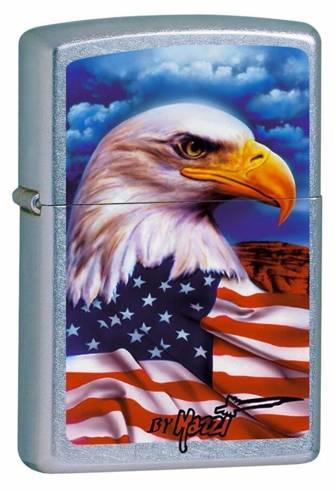 Zippo Lighter Claudio Mazzi, Freedom Watch, USA American Flag, w/Eagle #24764