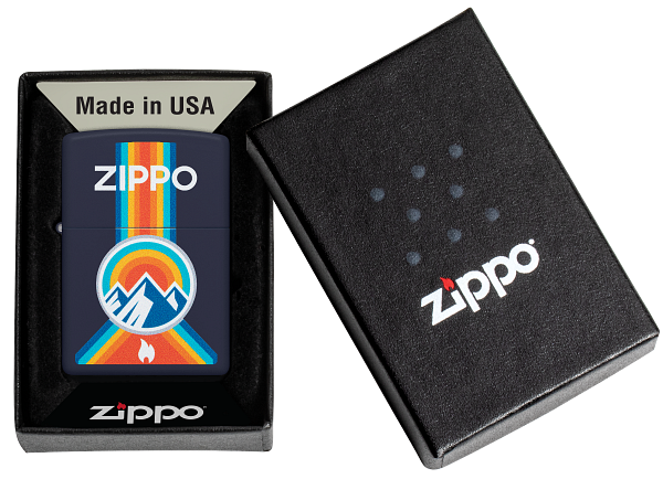 Zippo Outdoor Mountain Design, Navy Matte Lighter #48639