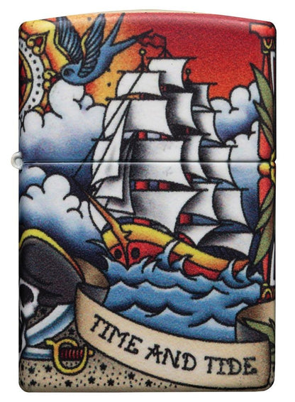 Zippo Nautical Tattoo 540° Design, Colorful Windproof Lighter #49532