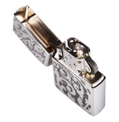 Zippo Filigree Lighter, Floral Pattern, High Polish Chrome #28530